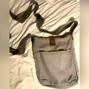 Cross Body bag, grey with flowers on side with good space inside by thirsty one